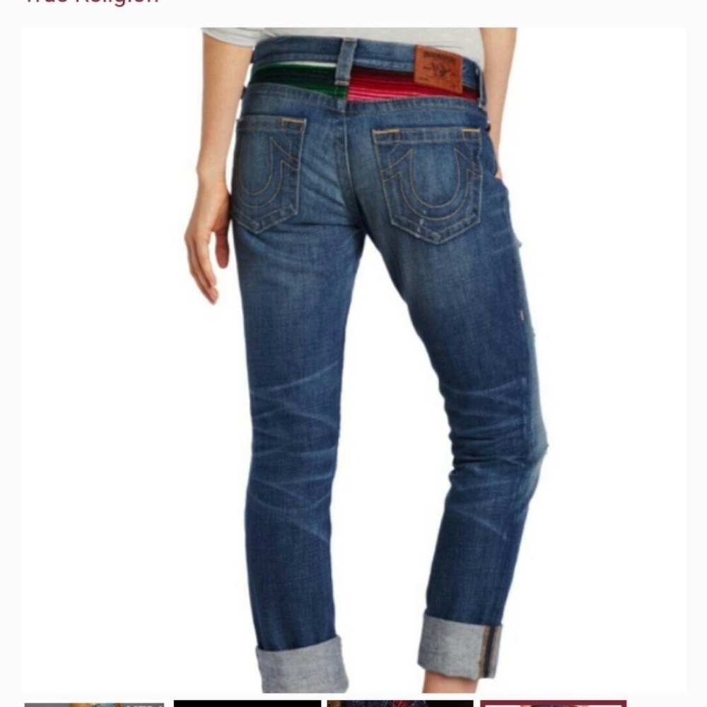 True Religion Jeans Women's Brianna Blue Faded